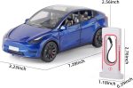 Toy Cars Y 1/24 Zinc Alloy Diecast Metal Model Car, Pull Back Toy Model with Light and Music, Suitable for Children Aged 3 and Above as Gifts(Blue) - Image 2