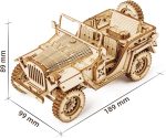 Model car Kit to Build, 3D Wooden Puzzle for Adults & Teens, DIY Scale Mechanical Vehicle Model Craft Kits - Army SUV - Image 2