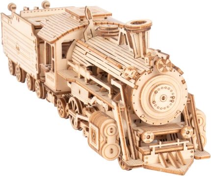Model Cars to Build for Adults, 3D Wooden Puzzle for Teens, Scale Mechanical Model Train Building Kits -