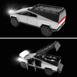 Model: 1/24 Diecast Metal Toy Trucks with Lights and Sounds for Boys, Ages 3 and Up (Silver Camper) - Image 2