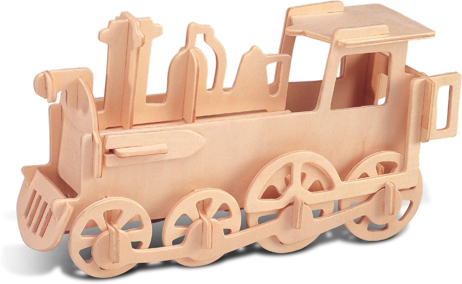 81sudlyQy4L._AC_SL1500_.jpg Puzzled 3D Puzzle Rolling Locomotive Train Wood Craft Construction Model Kit, Fun & Educational DIY Wooden Toy Assemble Unfinished Crafting Hobby Puzzle to Build & Paint for Decoration 30 Pieces Pack - Image 1